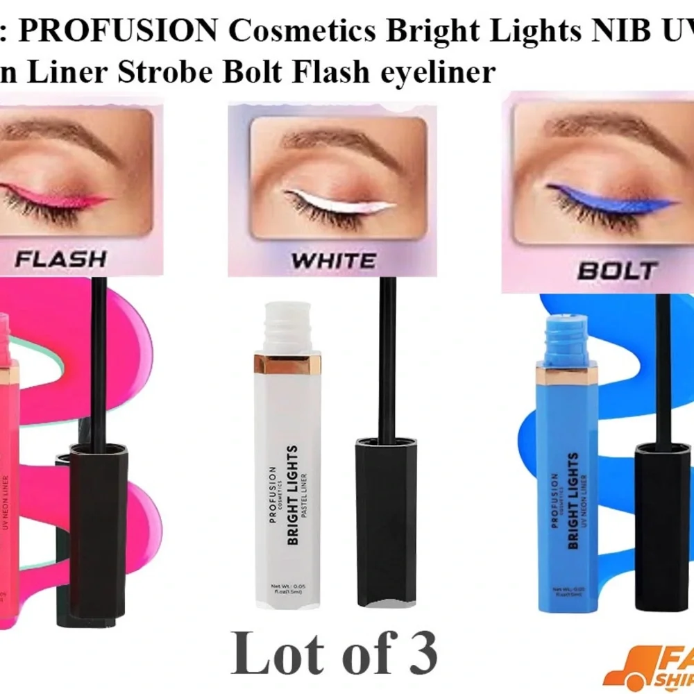 Profusion Cosmetics Bright Lights Eyeliner Trio - Flash Pink, White, Bolt Blue